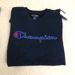 NWT Navy Champion Logo Crewneck Sweatshirt